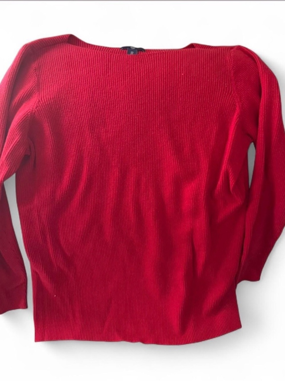 Women’s Red Gap Ribbed Boatneck Sweater Sz L